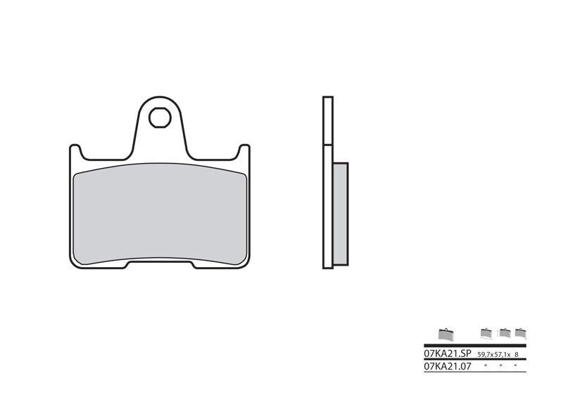 Plaquettes de frein arrière moto Brembo 07KA21SP – Métal fritté – Kawasaki
