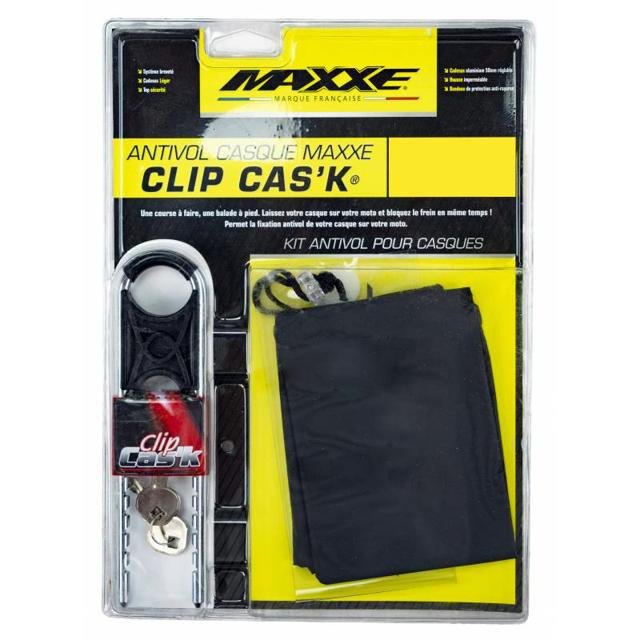 MAXXE Clip Cas'K MAC01 Mini-U-Schloss, verstellbares Aluminium-Helmschloss
