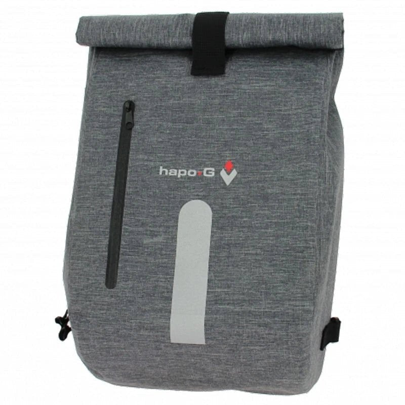 Sacoche arrière vélo HAPO-G 14L grise sac à dos 30x40x12 cm
