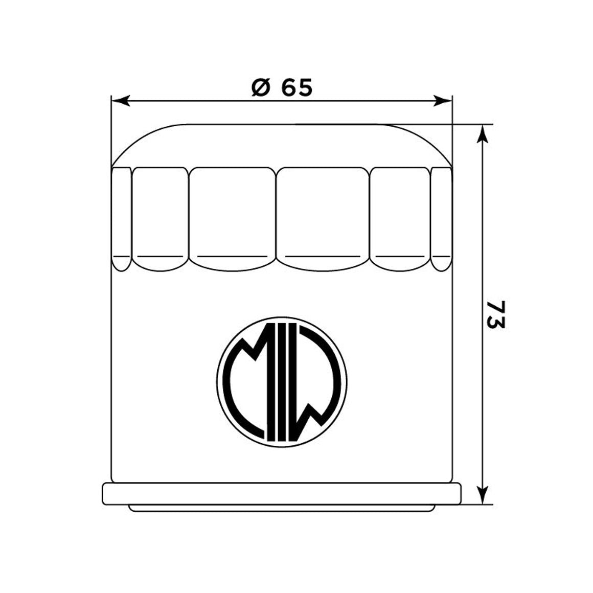 Filtre à huile Meiwa 268303 — Compatible Kawasaki, Honda, Yamaha — Neuf