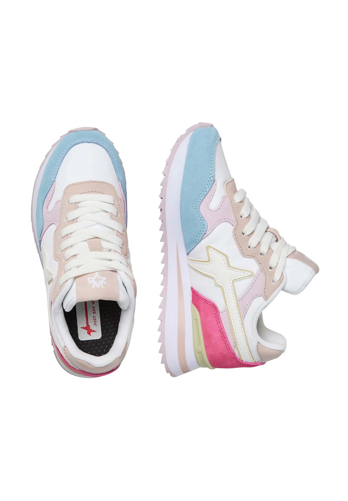W6YZ YAK-J Suede/Nylon/Pastel – Pointure 35 – Sneaker Enfant – Blanc Lilas – Neuf