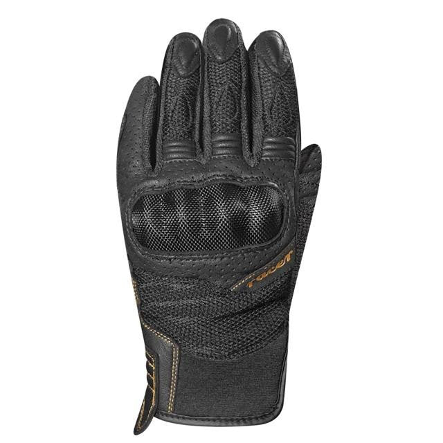 Gants moto femme Racer Opale L été cuir perforé Spandex CE noir Neufs