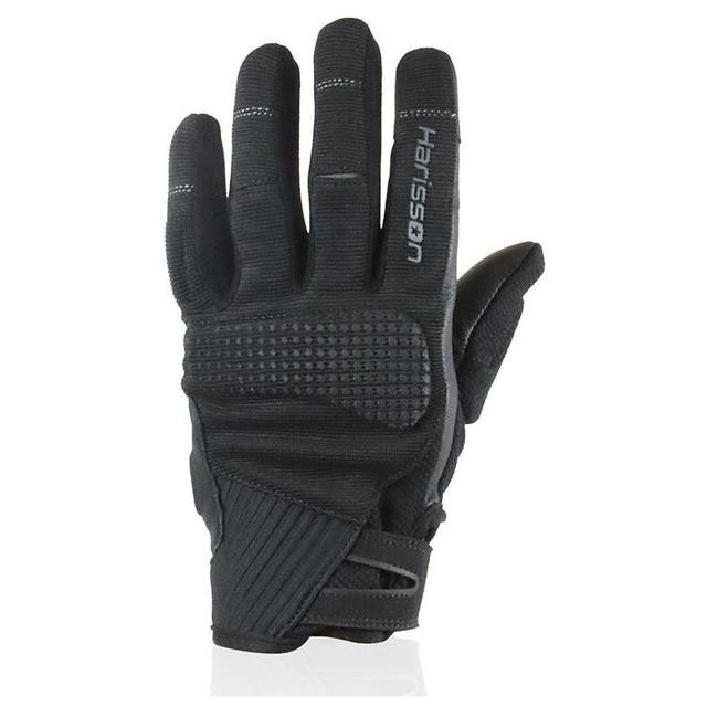 Gants moto homme Harisson Rio S été nylon cuir CE noir Neufs