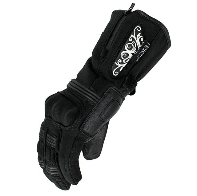 Gants moto femme BLH Lady Be Freeze XL hiver Softshell cuir chèvre Hipora Thinsulate CE noir/blanc Neufs