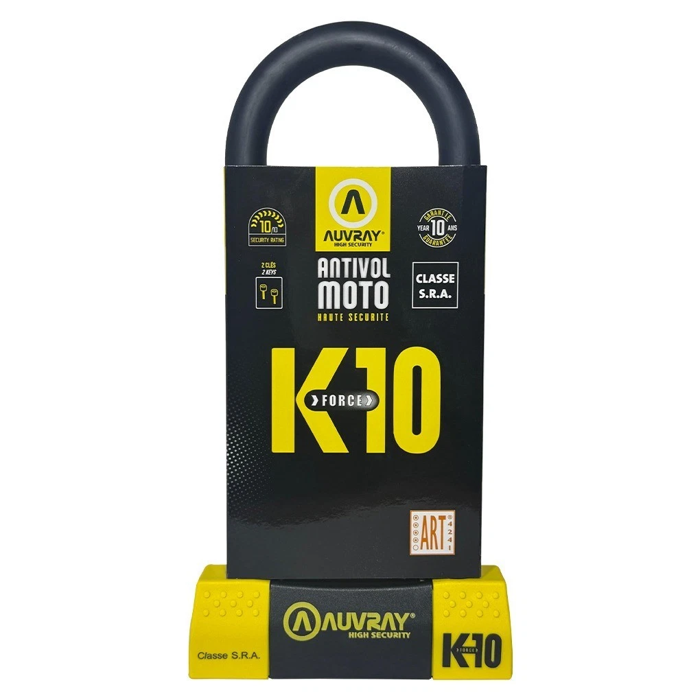 Antivol U AUVRAY K10 SRA 85x250 mm Security Rating 10/10 Moto