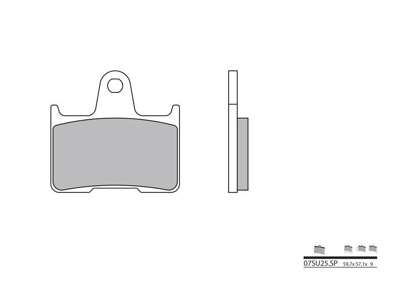 Plaquettes de frein arrière moto Brembo 07SU25SP – Métal fritté – Suzuki