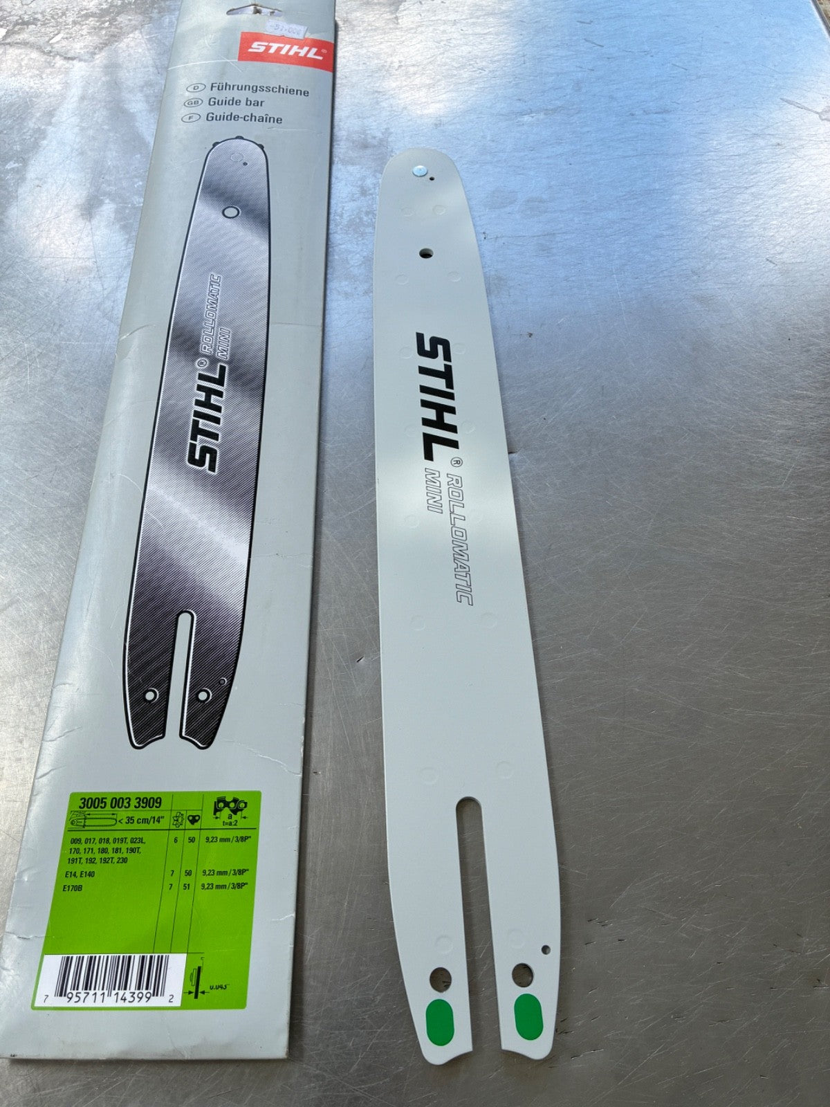 Guide chaîne STIHL Rollomatic E 35cm 3/8" 1.1mm – Réf 3005 003 3909