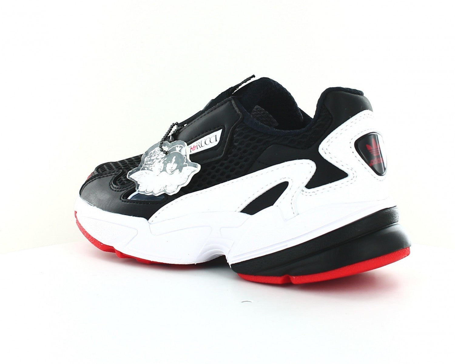 Adidas Falcon Zip W Sneakers Femme Noir Blanc Rouge Taille 38 Neuf Boîte