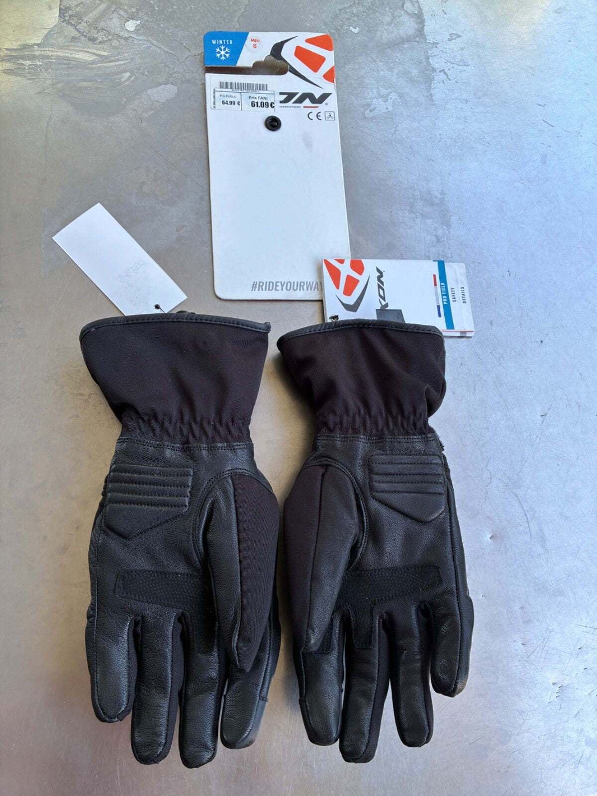 Gants moto hiver homme Ixon Pro Field noirs – Taille S – Jamais servis