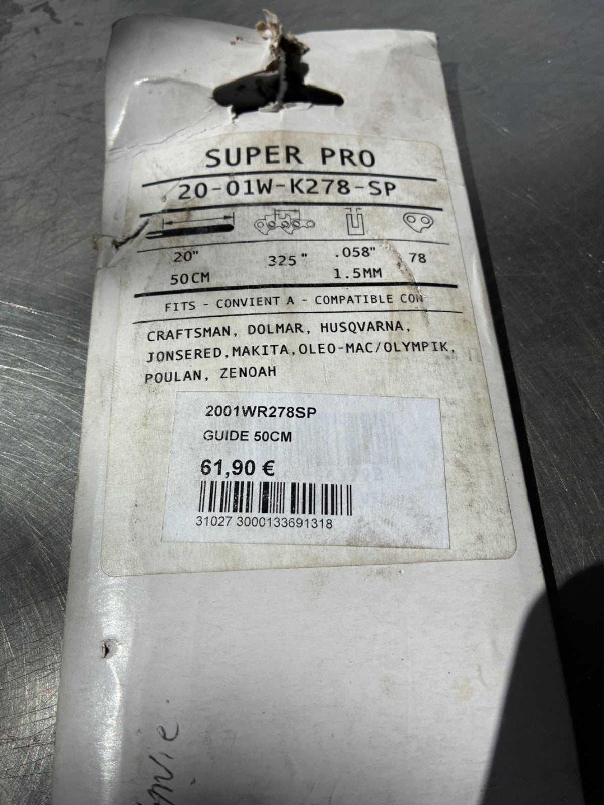 Guide chaîne SUPER PRO 50 cm 0.325" 1.5mm – 2001WR278SP Dolmar Makita