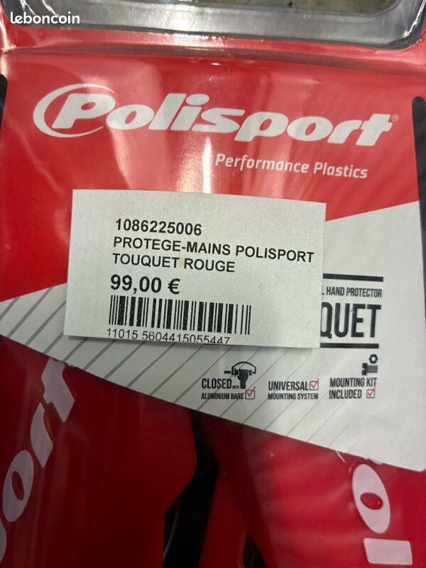 Protège-mains Polisport Touquet rouge – Neufs avec kit de montage complet