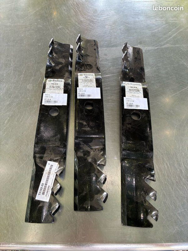 3x Lame mulching 422 mm John Deere – Réf. 1108399 – Neuve adaptable