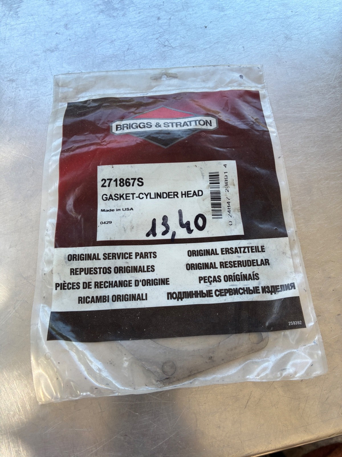 Joint culasse Briggs 271867S origine moteur V-Twin tondeuse autoportée