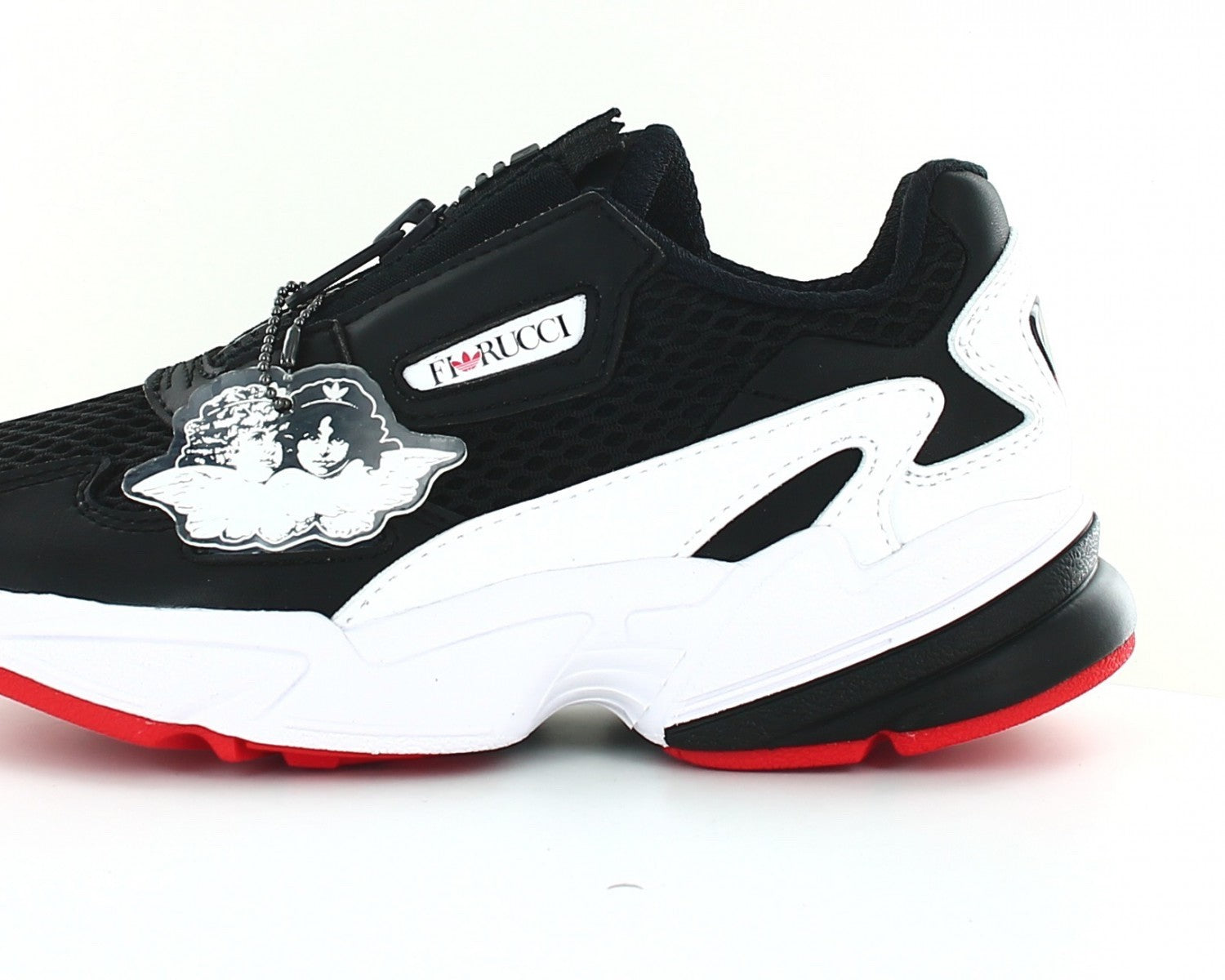 Adidas Falcon Zip W Sneakers Femme Noir Blanc Rouge Taille 38 Neuf Boîte