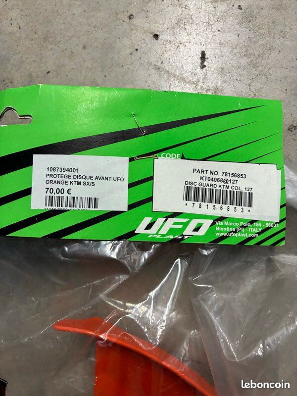 Protège-disque avant UFO orange – Neuf – KTM SX/EXC 125 à 530 (2008–2016)