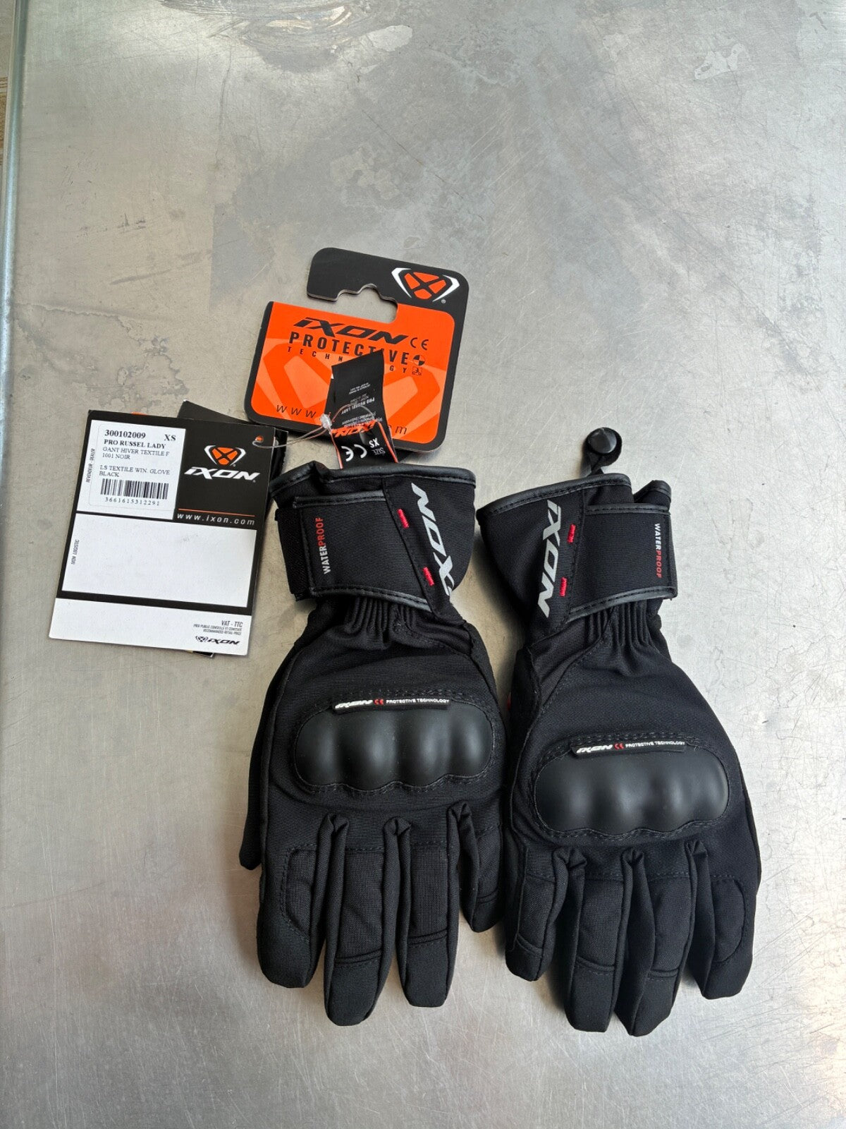 Gants moto hiver Ixon Pro Russel Lady noirs – Taille XS – Jamais servi