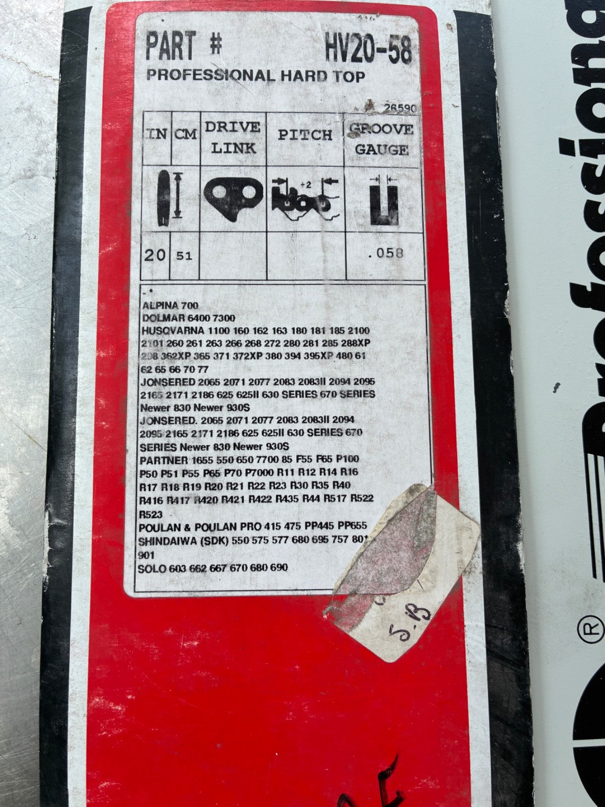 Guide chaîne 51 cm 3/8" 1.5 mm – HV20-58 .058" – 20" Pro Hard Top