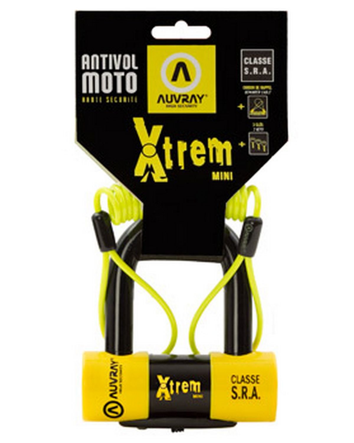 AUVRAY XTREM MINI SRA Motorrad-Bremsscheibenschloss mit 16-mm-Bügel, Art.-Nr. R153878