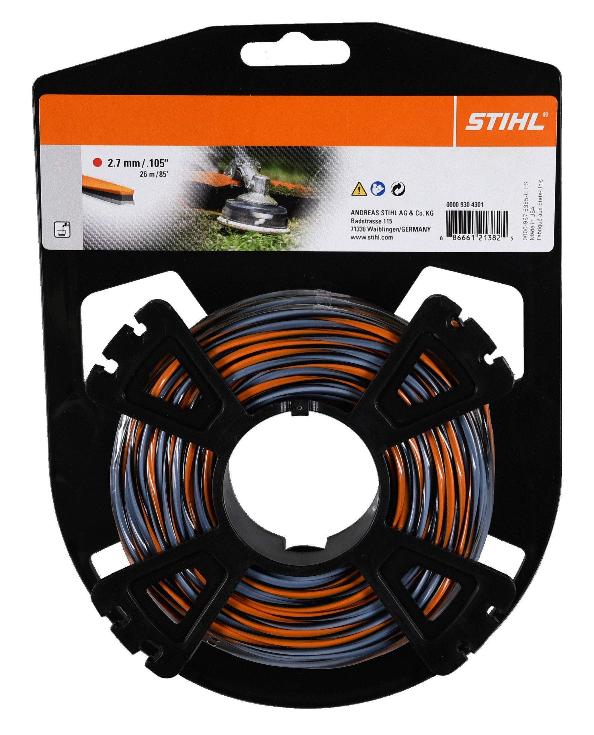Fil de coupe Stihl CF3 Pro – 2,7 mm x 26 m – Réf. 0000-930-4301