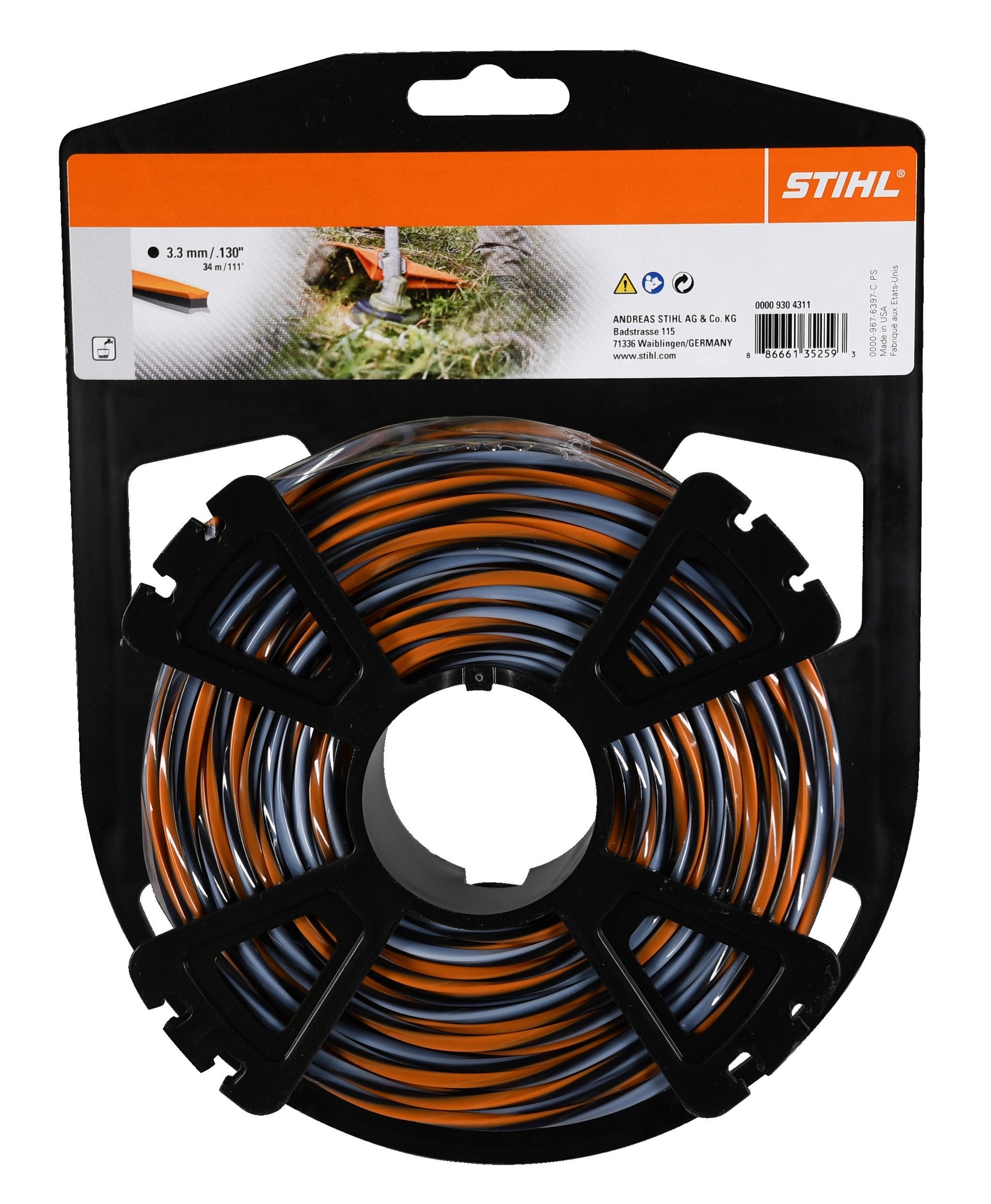 Rouleau de fil Stihl CF3 Pro – 3,3 mm x 34 m – Réf. 0000-930-4311