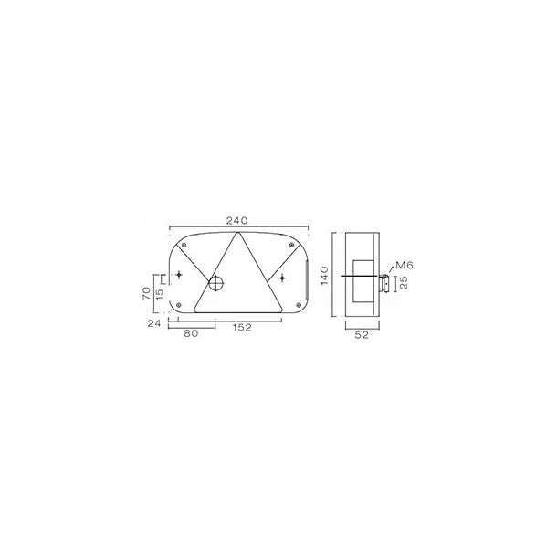 Feu remorque Aspöck gauche – 5 fonctions – Neuf