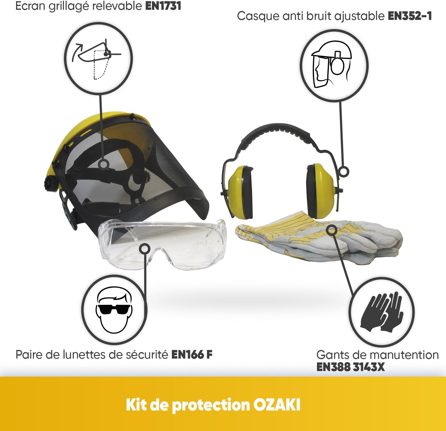 Kit de protection OZAKI – 4 accessoires – Réf. 9102130 – Neuf