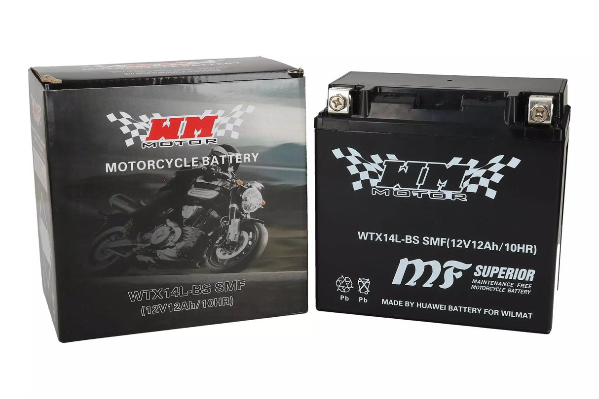 Gel-Batterie 12V 12Ah WM Motor WTX14L-BS / YTX14L-BS SMF