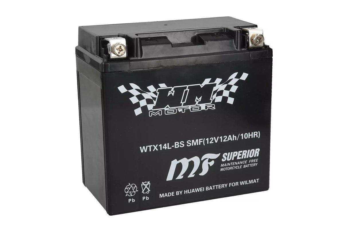 Gel-Batterie 12V 12Ah WM Motor WTX14L-BS / YTX14L-BS SMF