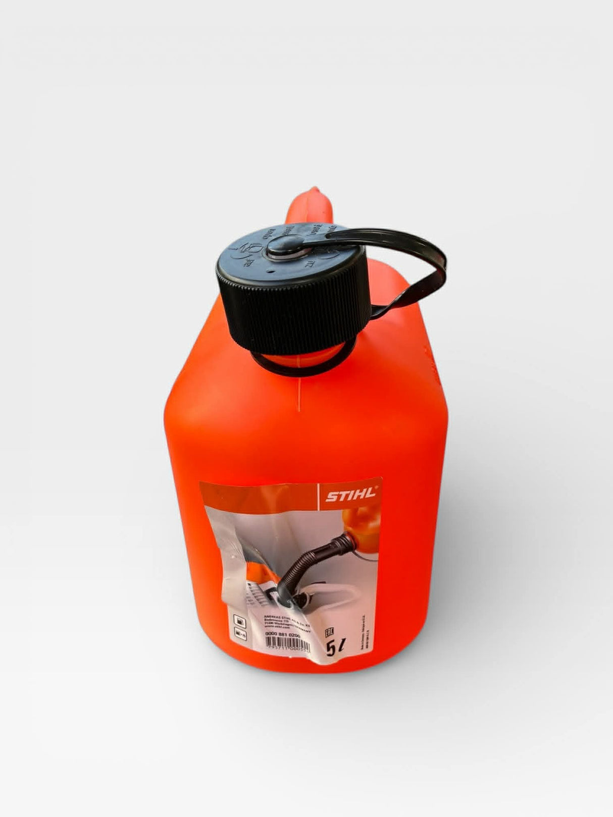 Bidon essence 5 L orange Stihl 0000-881-0200 sans bec verseur
