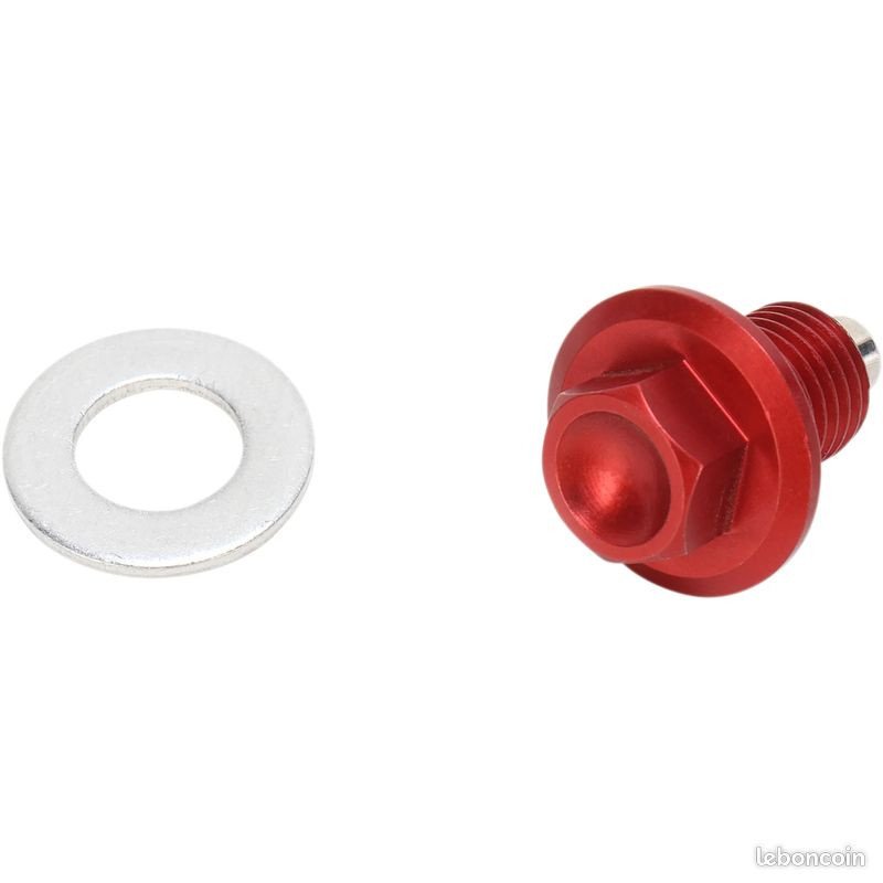 Bouchon de vidange magnétique rouge Moose Racing Zipty Honda Yamaha