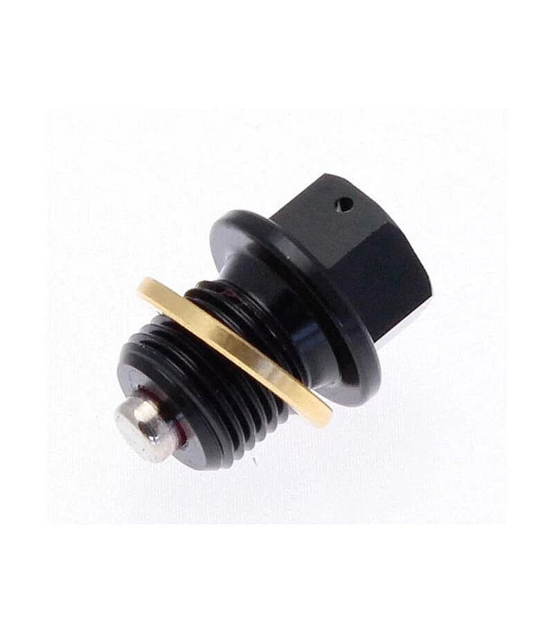 Bouchon de vidange magnétique TECNIUM alu noir M12x1,25 quad moto