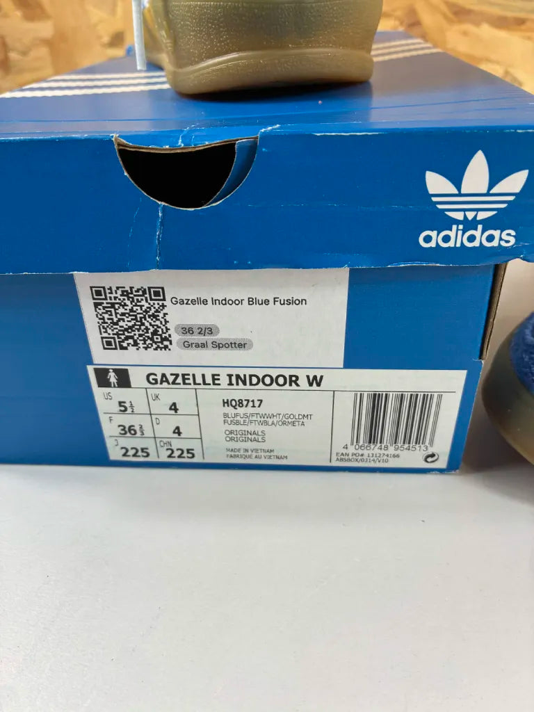 Baskets Femme Adidas Gazelle Indoor W Blue Fusion – 36 2/3 – HQ8717