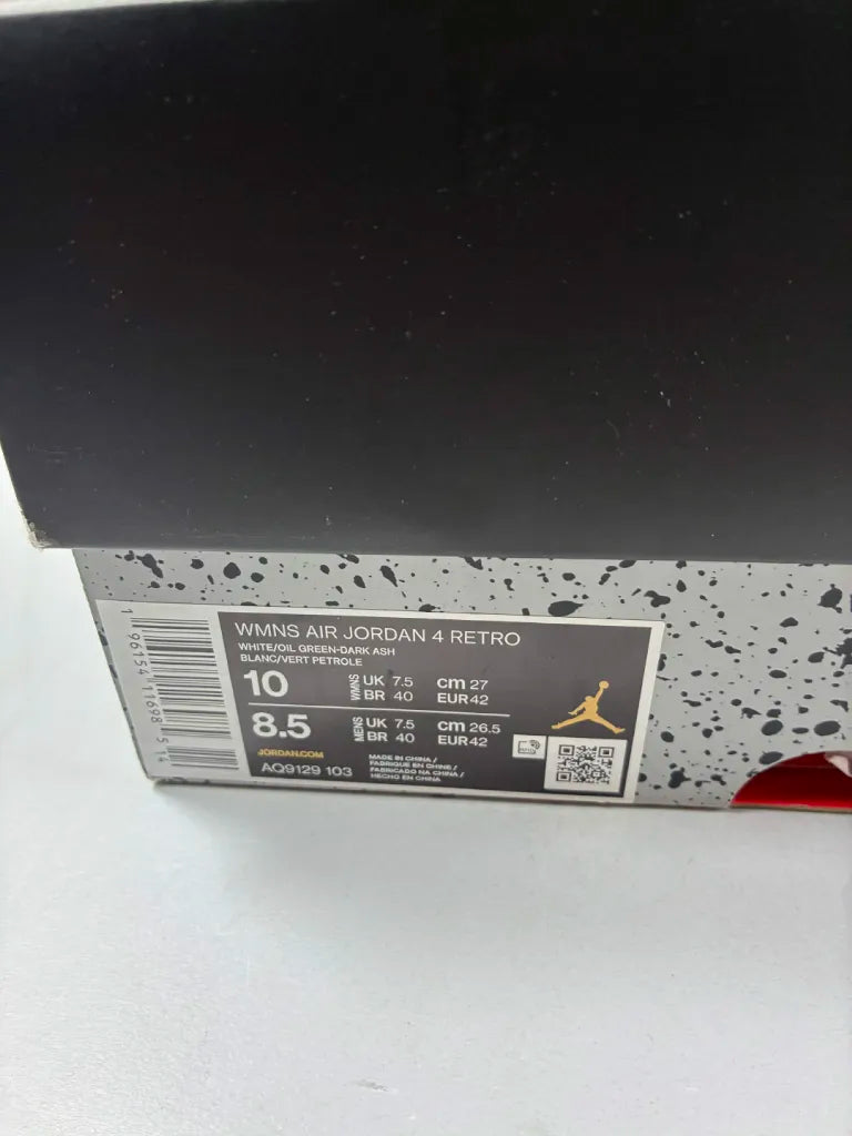 Air Jordan 4 Retro Femme 42 – White Oil Green AQ9129-103