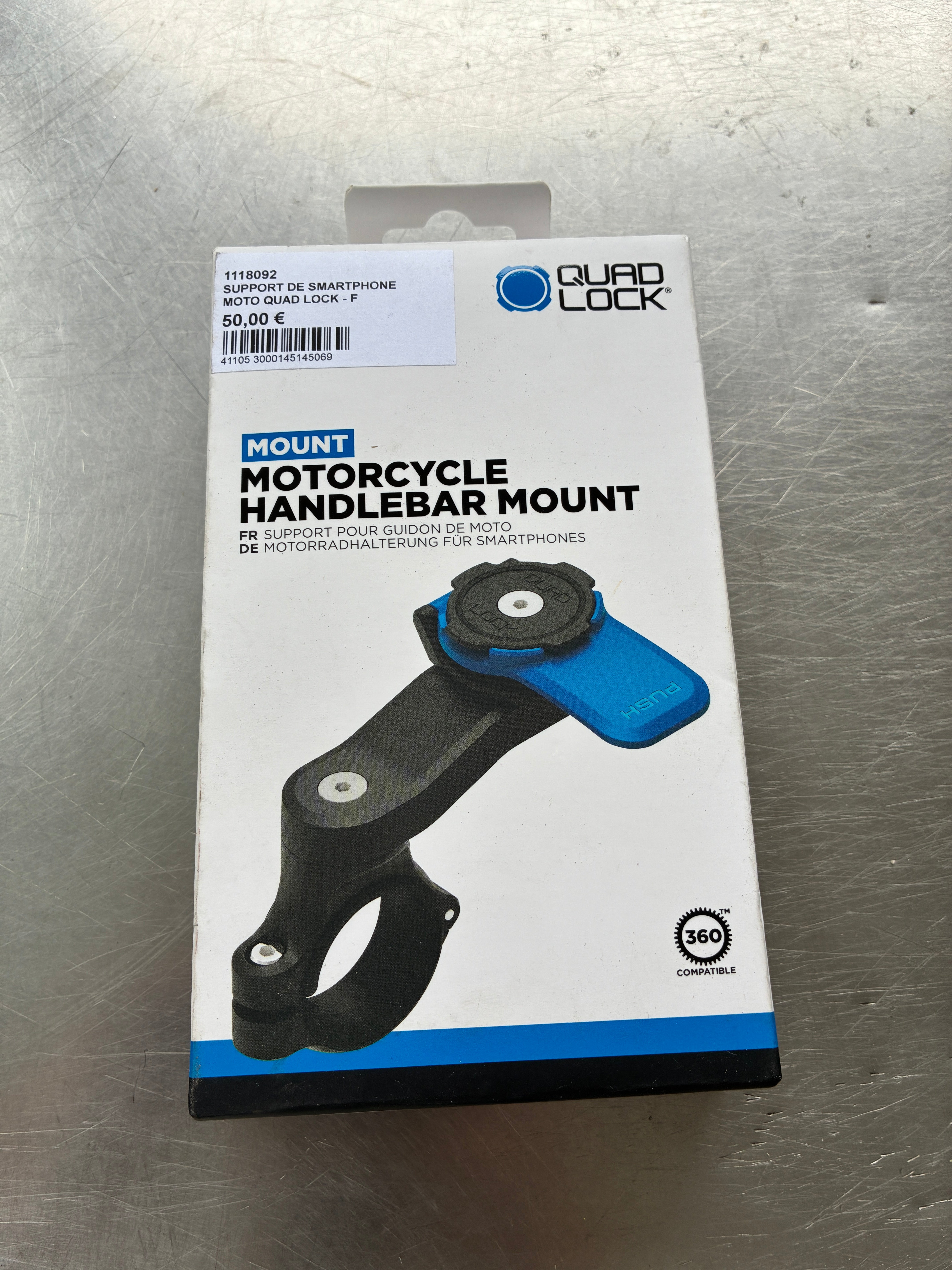 Support smartphone moto Quad Lock QDL0022 – Universel – Noir
