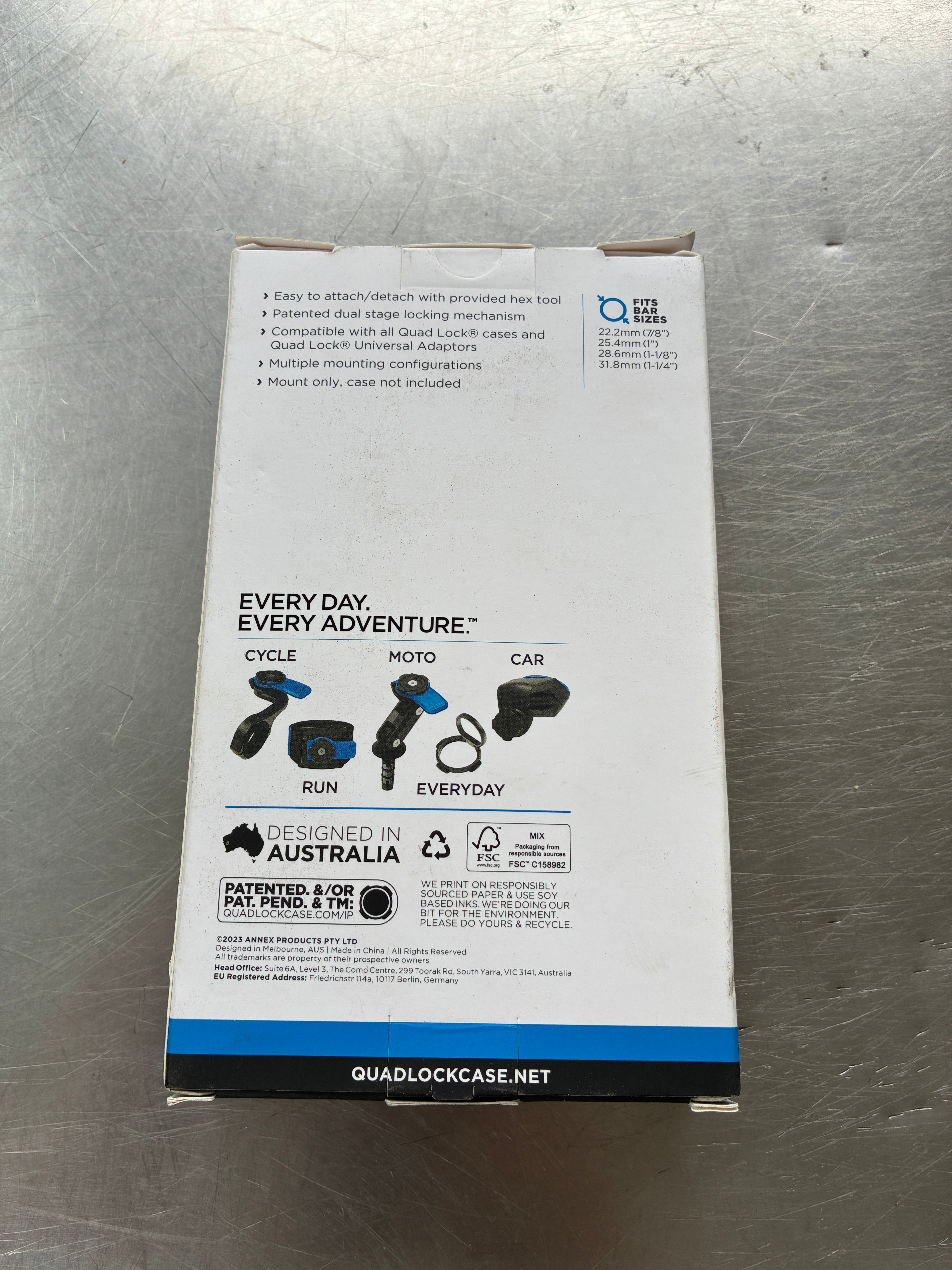 Support smartphone moto Quad Lock QDL0022 – Universel – Noir