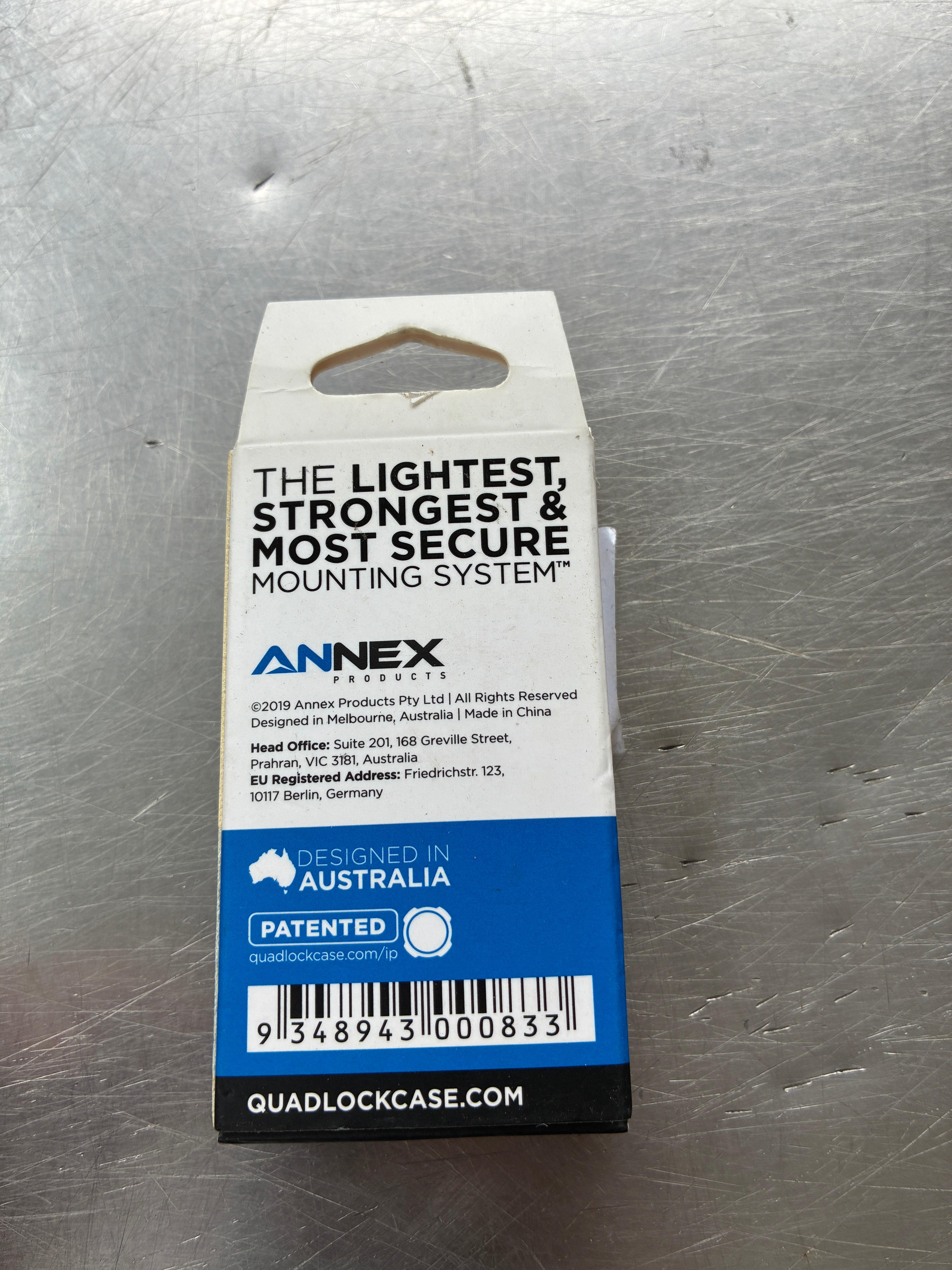 Support smartphone mural adhésif Quad Lock – Universel – Noir