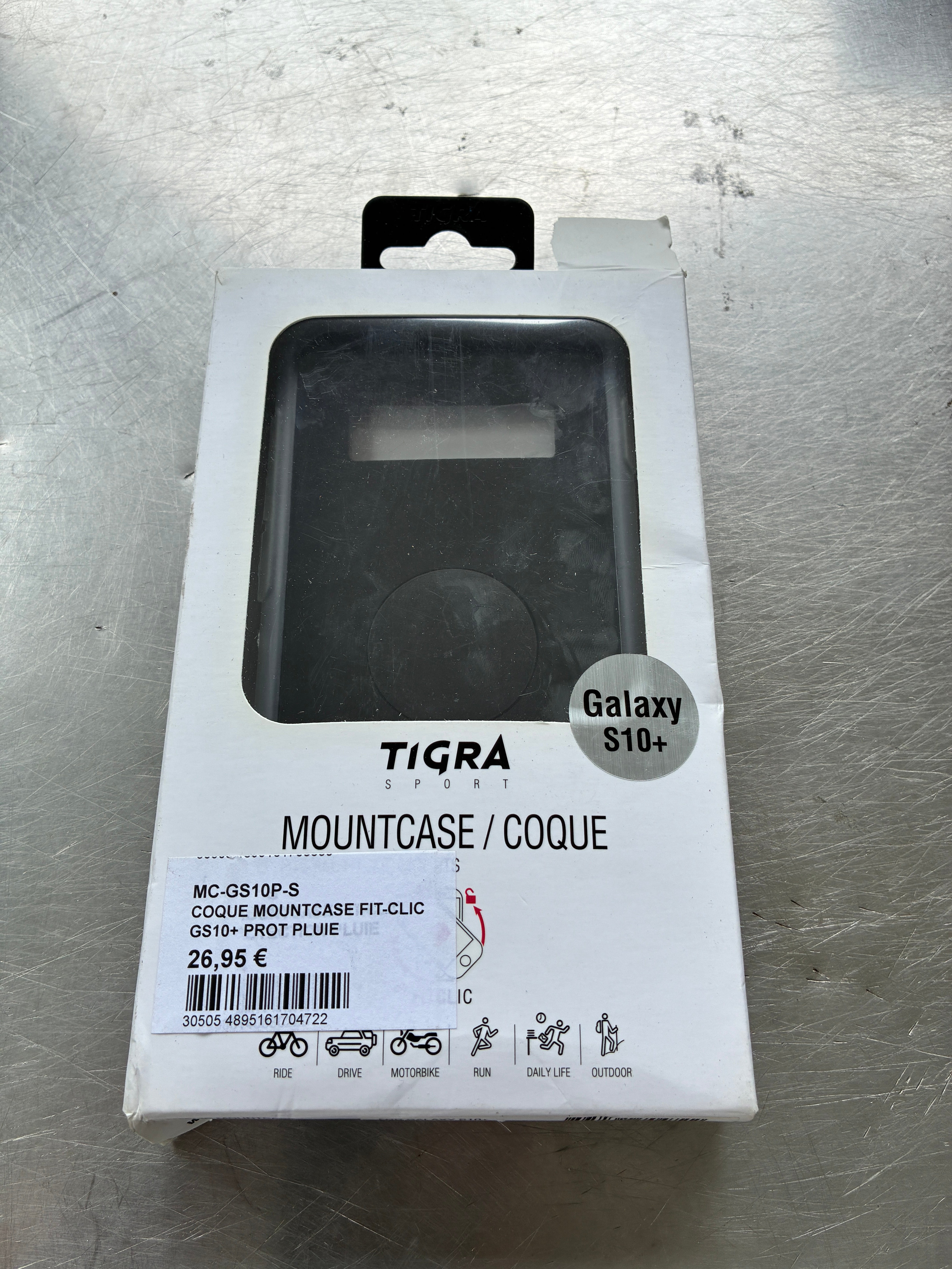 Coque TIGRA MountCase Fitclic Samsung Galaxy S10+ + Protection pluie – Réf. MC-GS10P-S