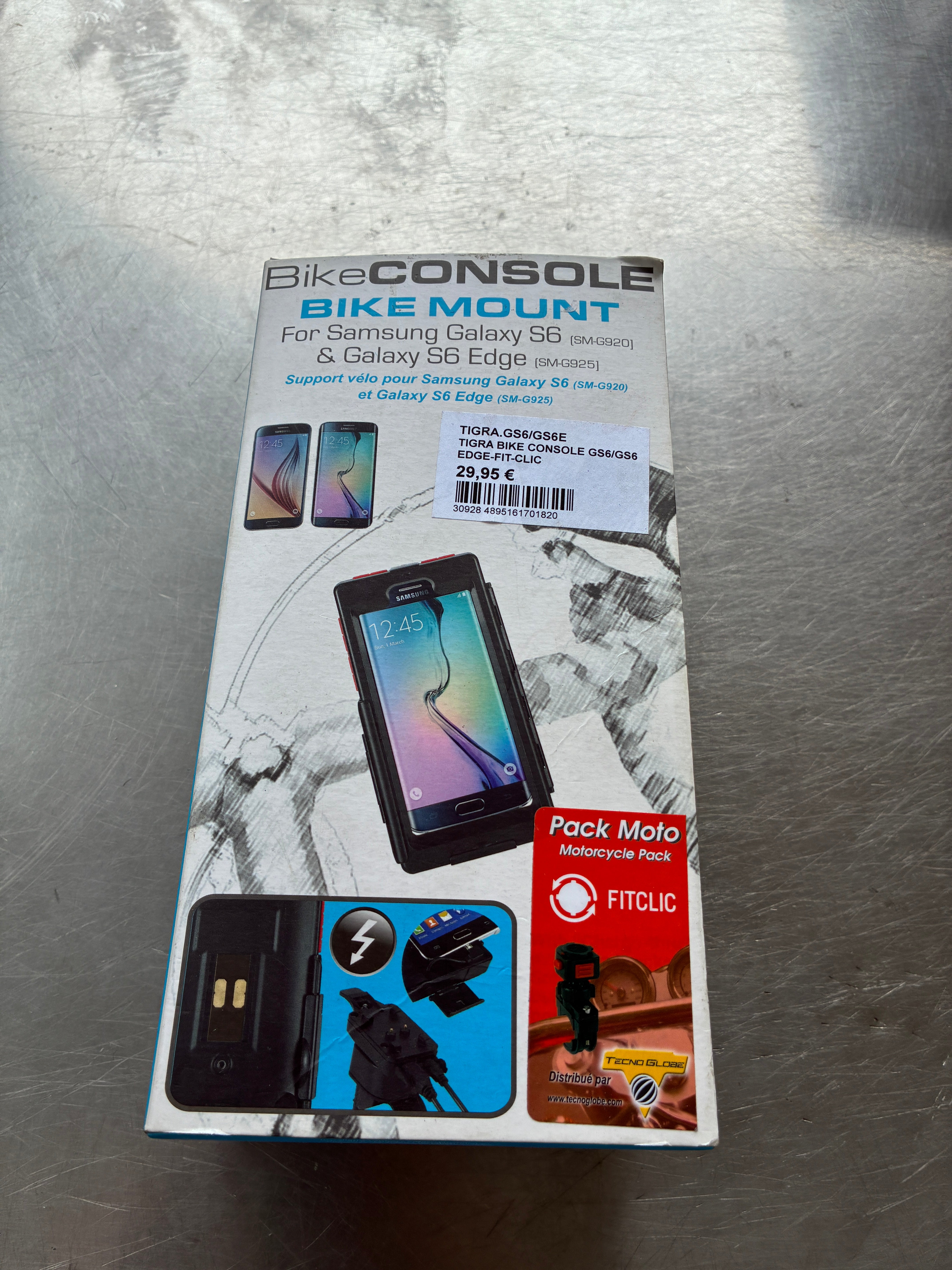 Coque de protection Tigra Bike Console GS6 / GS6 Edge – FitClic – avec support guidon