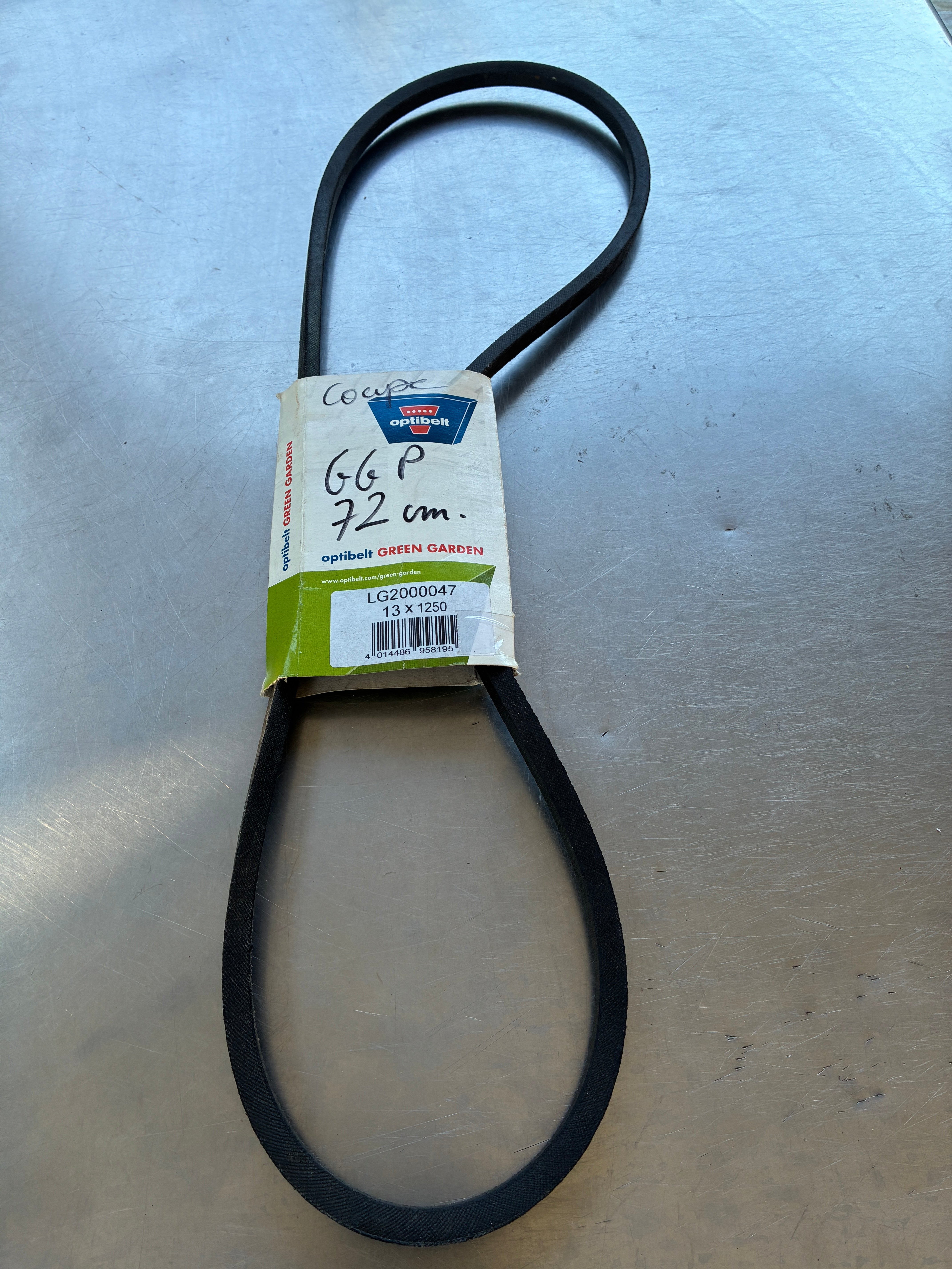Courroie tondeuse Sabo 72-11G / 72-11H – Réf. Optibelt LG2000047 – Profil A/13