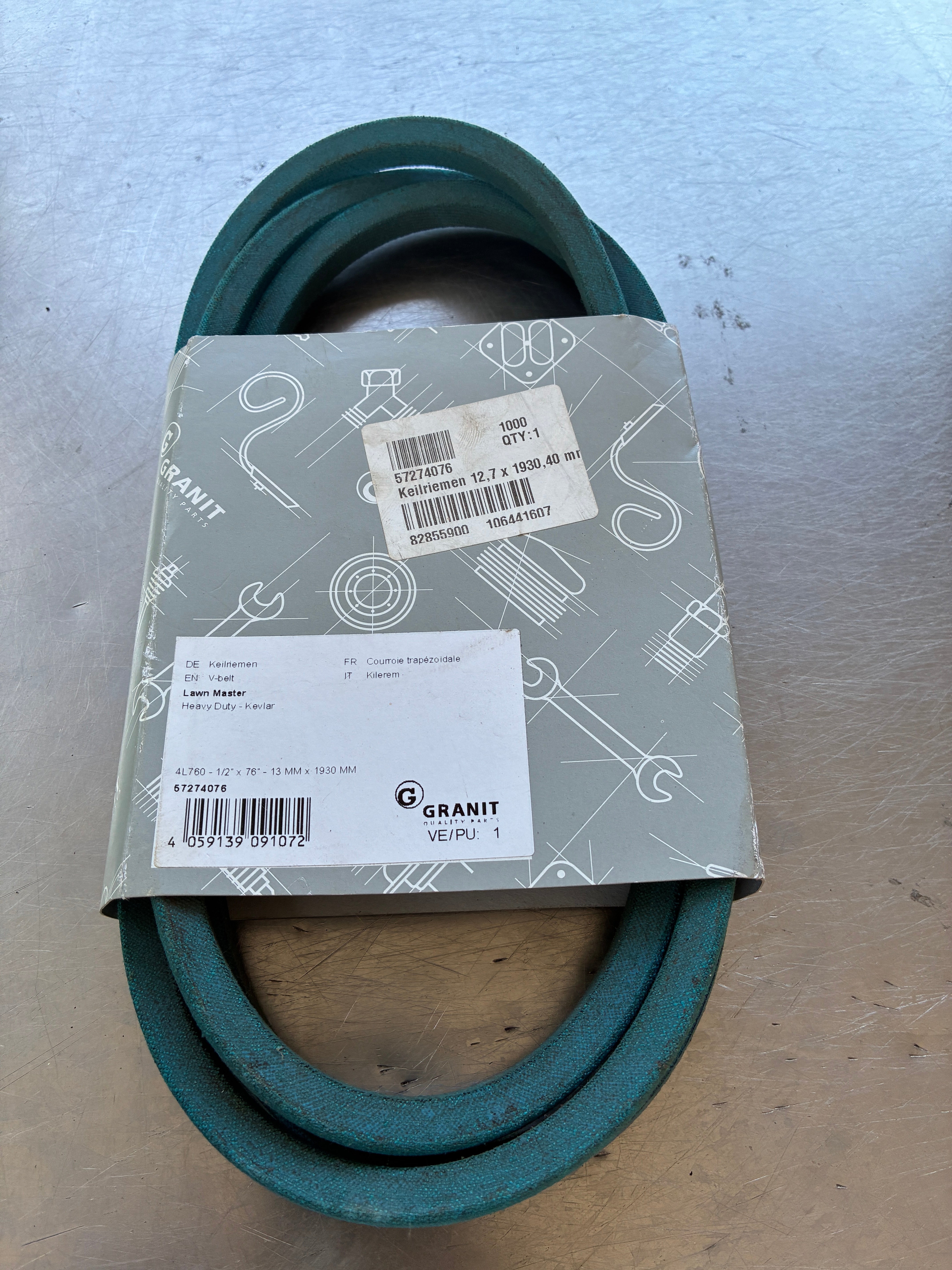 Courroie tondeuse 4L760 – 13 mm x 1930 mm – Kevlar renforcé – Neuf