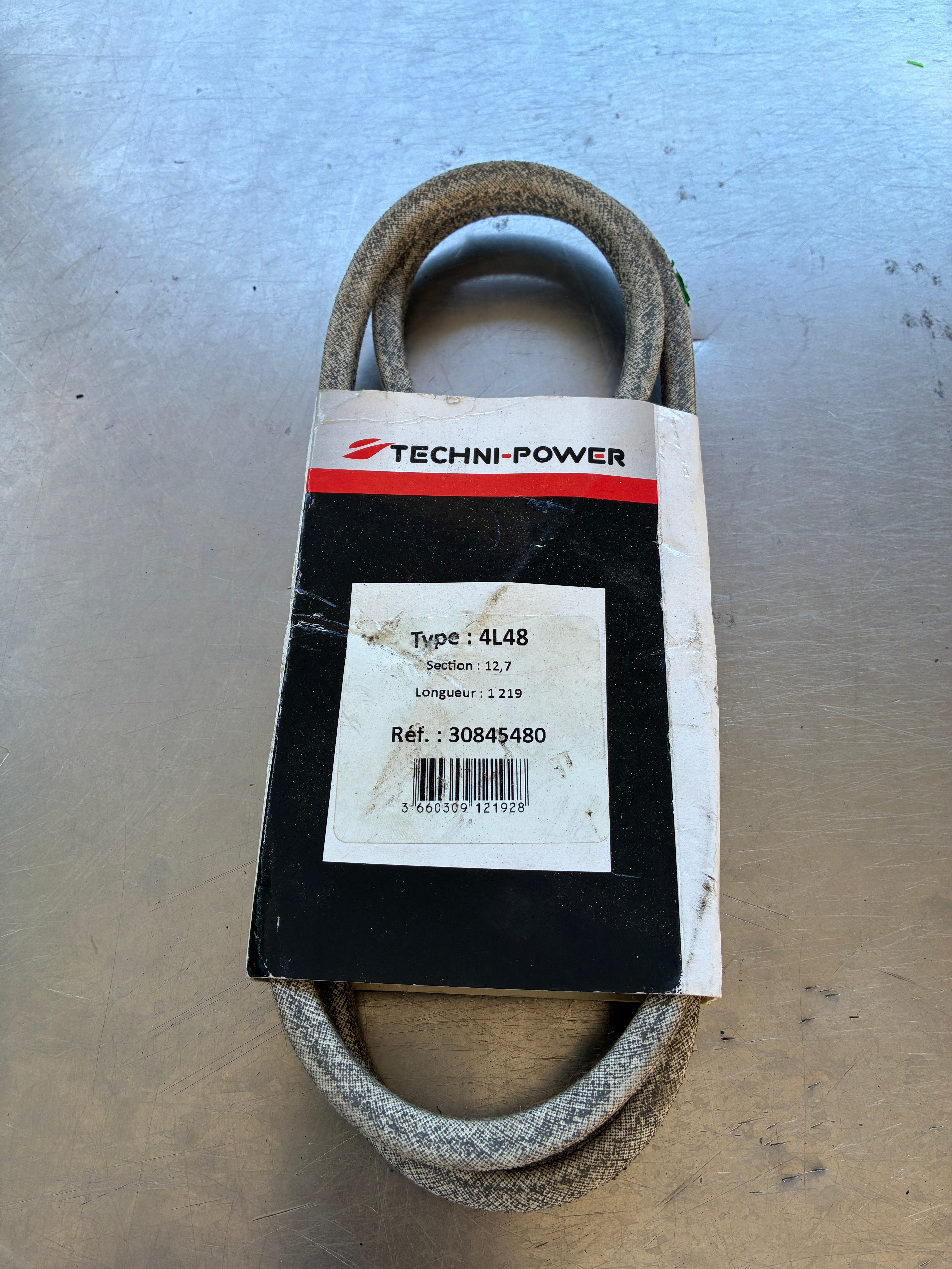 Courroie tondeuse TECHNI-POWER 4L48 – 1219 mm – Kevlar aramide – Neuf