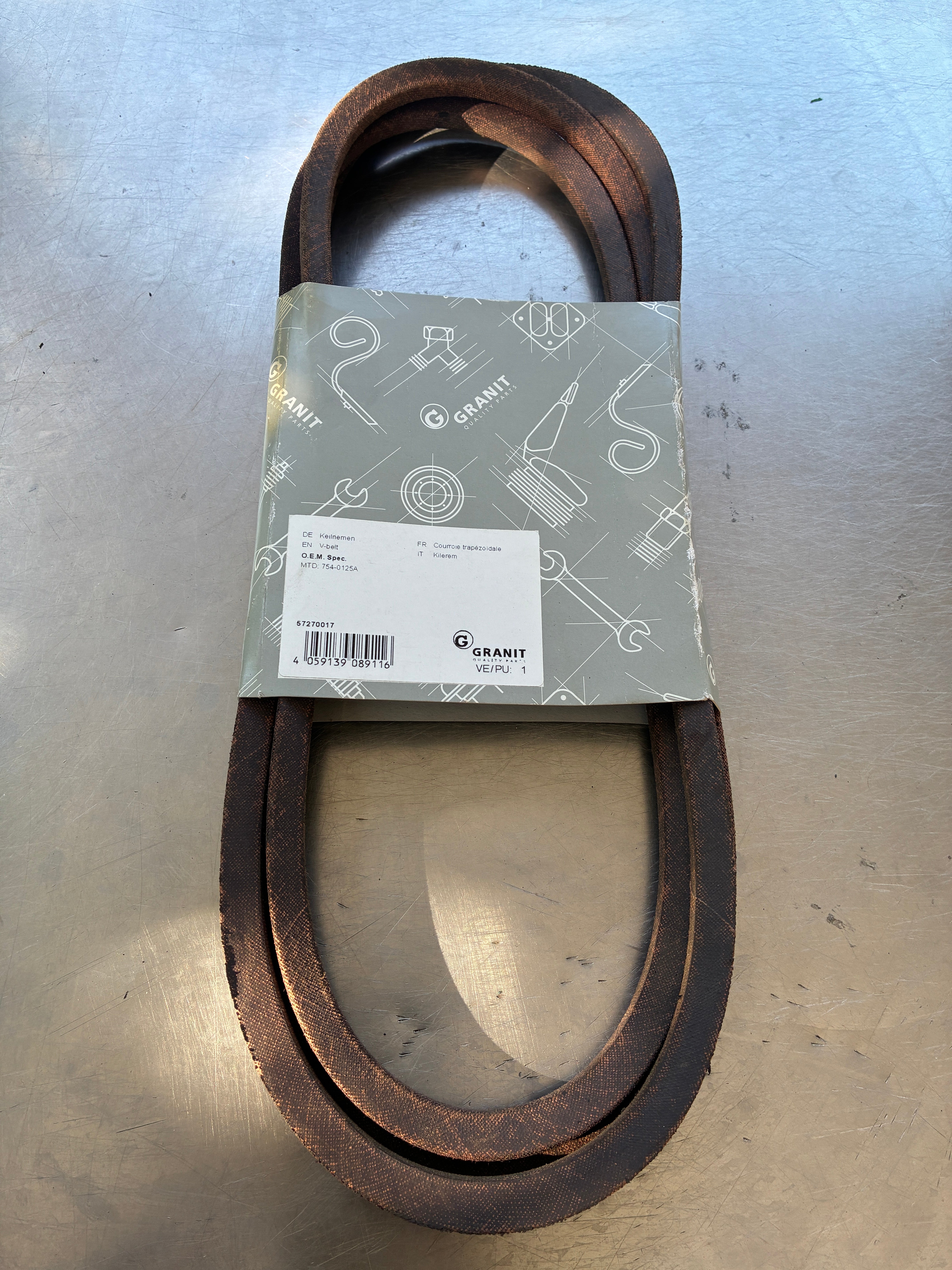 Courroie trapézoïdale Granit 754-0214A – Neuve