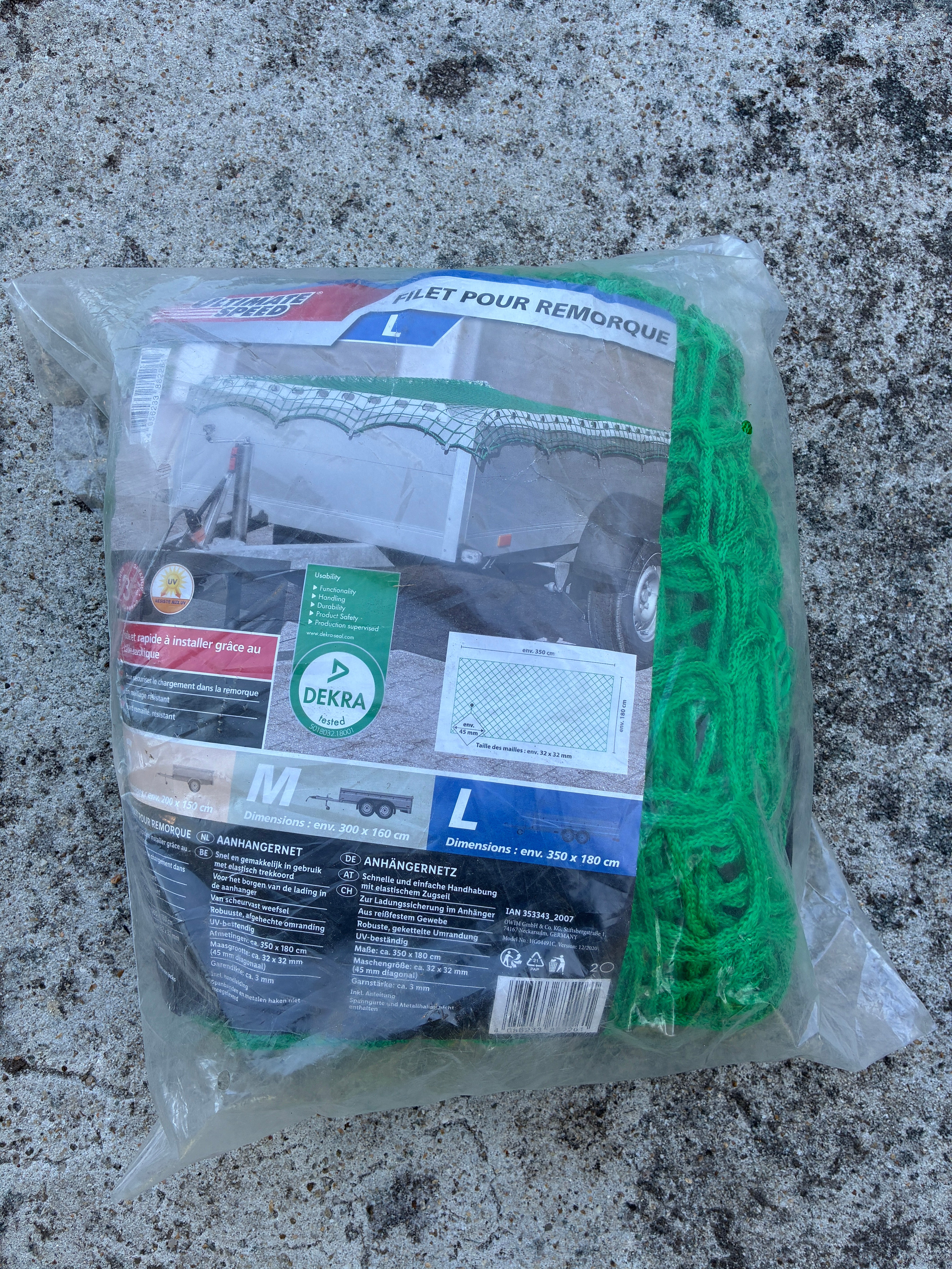 Filet remorque Ultimate Speed taille L – 350x180 cm – Neuf emballé