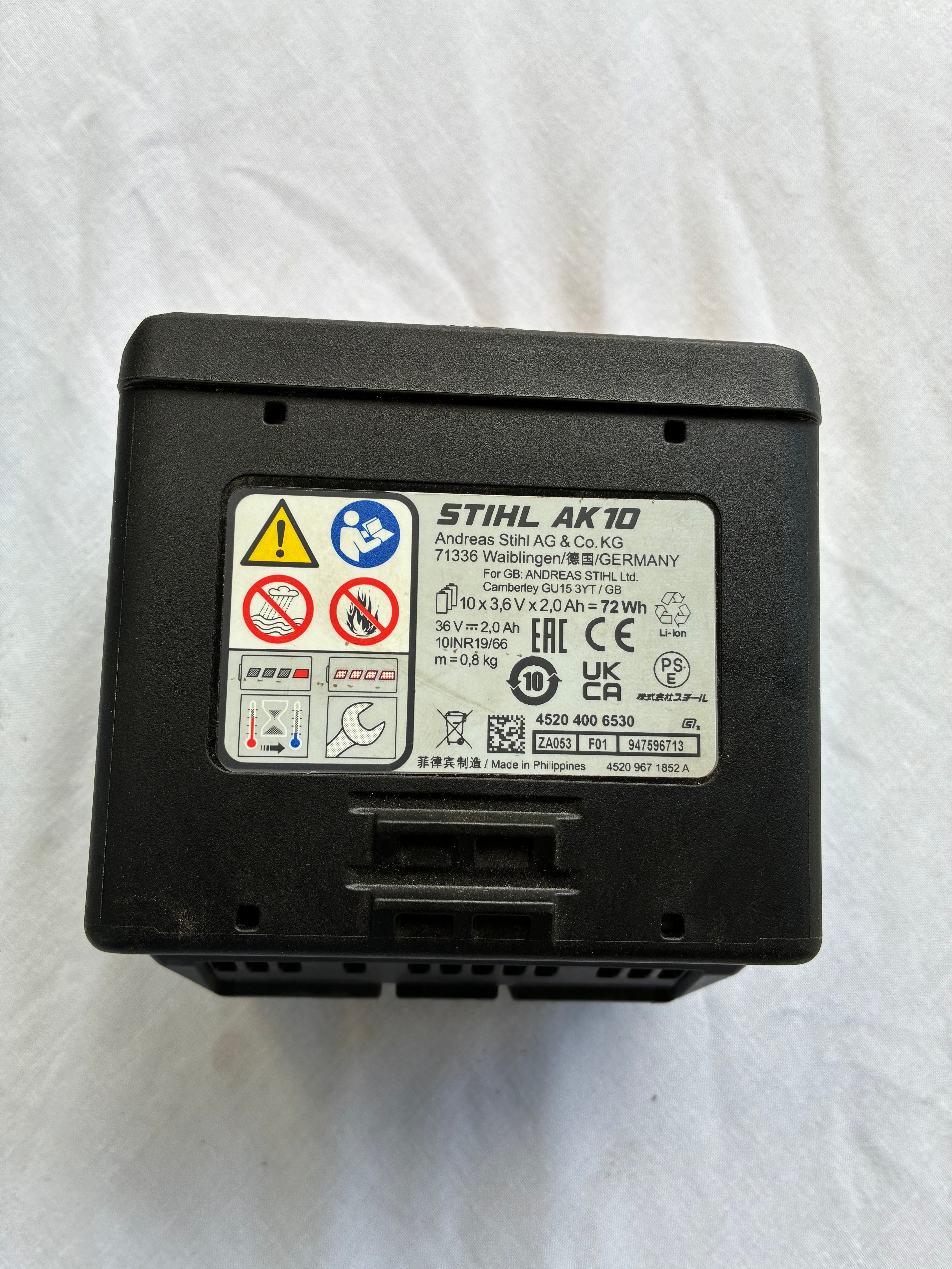 Batterie STIHL AK 10 – 36V Lithium-ion – Occasion très bon état – 72 Wh