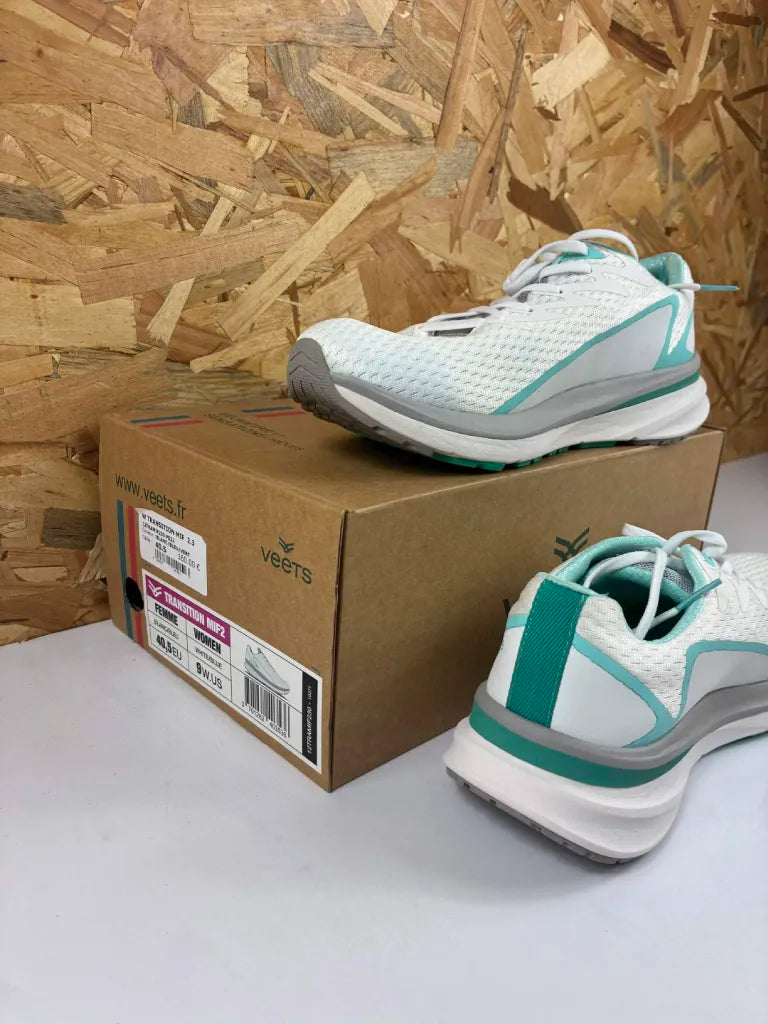 Chaussures Running Veets Transition MIF2 Femme 40.5 Blanc Bleu Vert