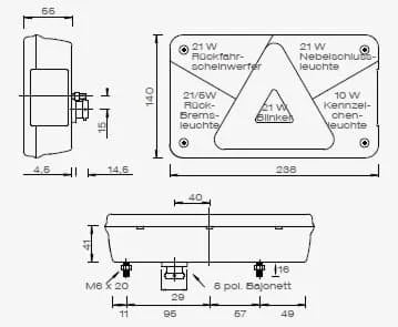 Feu arrière gauche LED Aspöck Multipoint 5V – Avec RFS – Réf. 24-8714-006 – Neuf