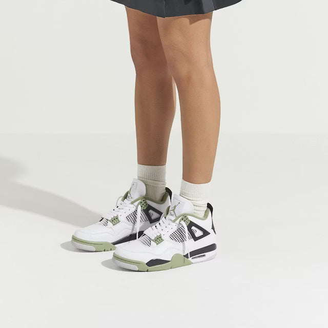 Air Jordan 4 Retro WMNS AQ9129-103 White Oil Green 42