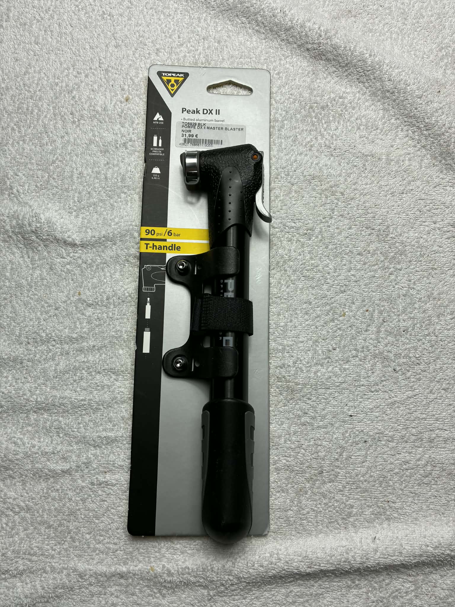 Mini pompe vélo TOPEAK Peak DX II 90 PSI avec poignée en T – NEUF