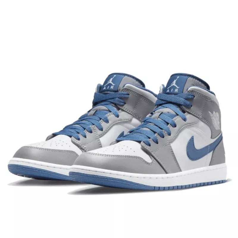 Air Jordan 1 Mid GS DQ8423-014 Cement Grey True Blue 38.5