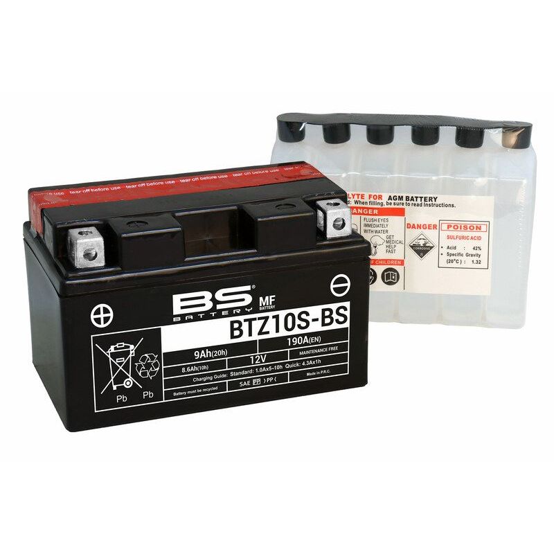 Batterie moto BS Battery BTZ10S-BS – Sans entretien avec pack acide – Neuve